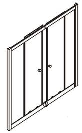 Semi-Frameless Shower Screen Wall to Wall, Double Sliding Door, 6mm glass